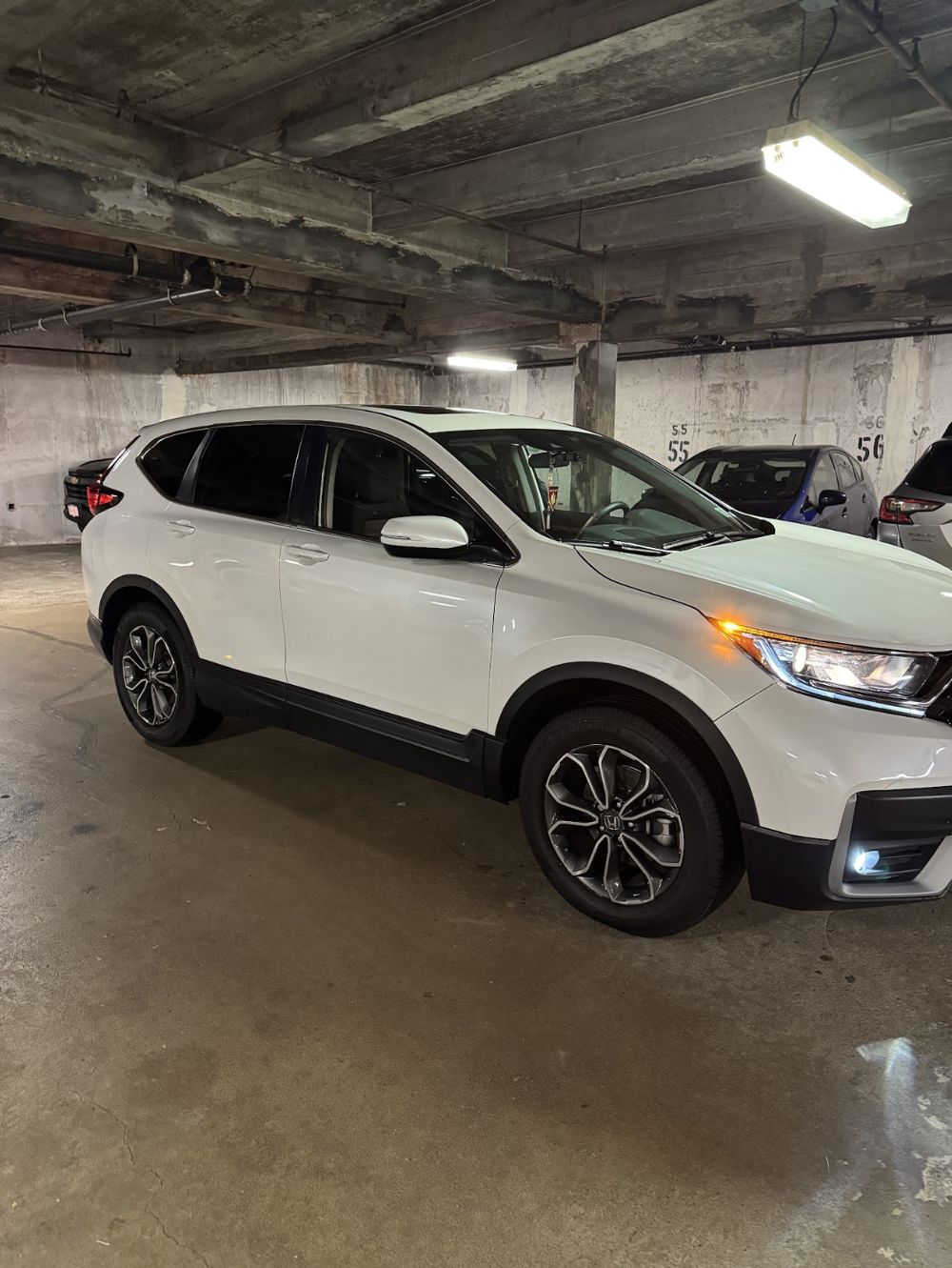White Honda CR-V after a detail